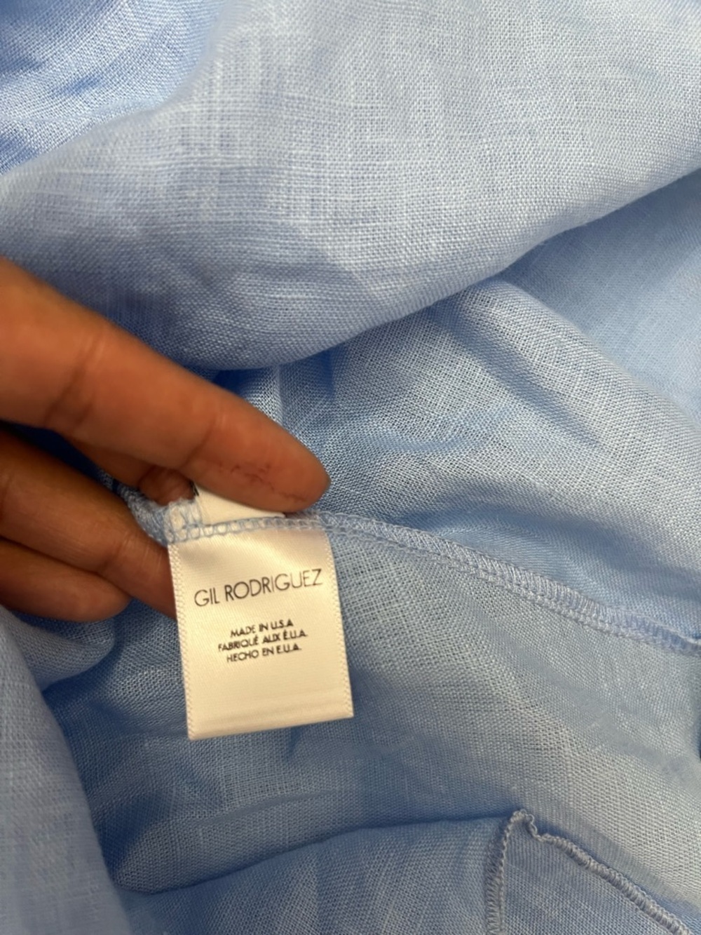 Gil Rodriguez Blue 100% Linen Wide Leg Pants Tie Waist Size XS - Picture 11 of 17